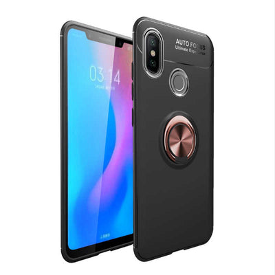 Xiaomi Redmi Note 7 Kılıf Zore Ravel Silikon Kapak Siyah-Kırmızı