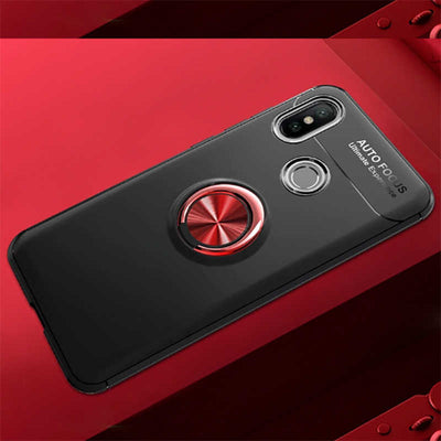 Xiaomi Redmi Note 7 Kılıf Zore Ravel Silikon Kapak Siyah-Kırmızı