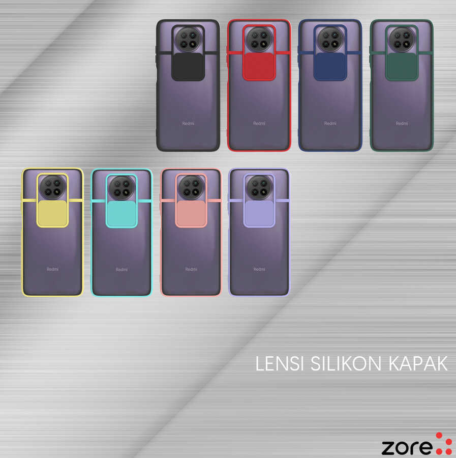 Xiaomi Redmi Note 9 5G Kılıf Zore Lensi Kapak Pembe Açık