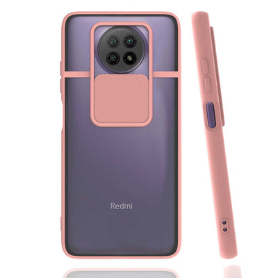 Xiaomi Redmi Note 9 5G Kılıf Zore Lensi Kapak Pembe Açık