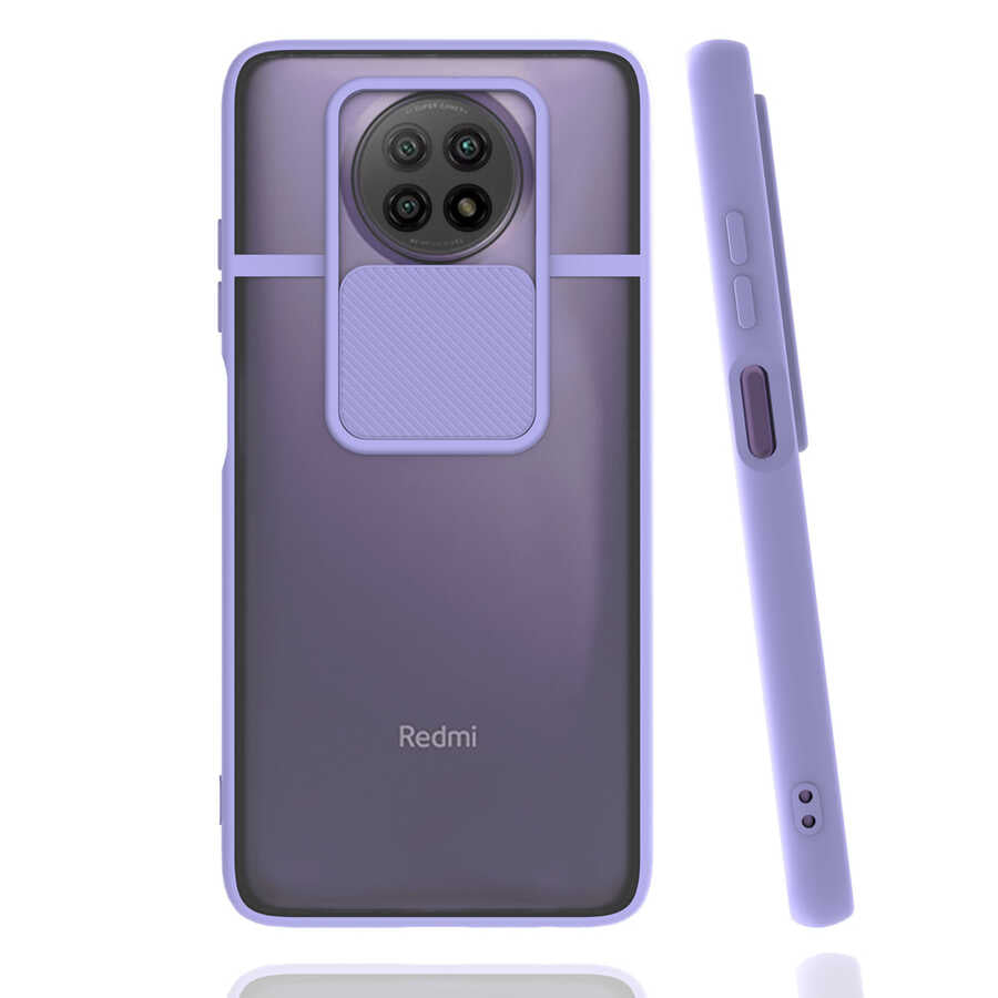 Xiaomi Redmi Note 9 5G Kılıf Zore Lensi Kapak Lila