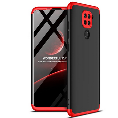 Xiaomi Redmi Note 9 Kılıf Zore Ays Kapak Siyah-Kırmızı