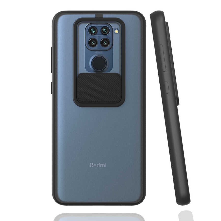 Xiaomi Redmi Note 9 Kılıf Zore Lensi Kapak Siyah