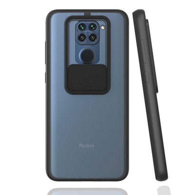 Xiaomi Redmi Note 9 Kılıf Zore Lensi Kapak Siyah