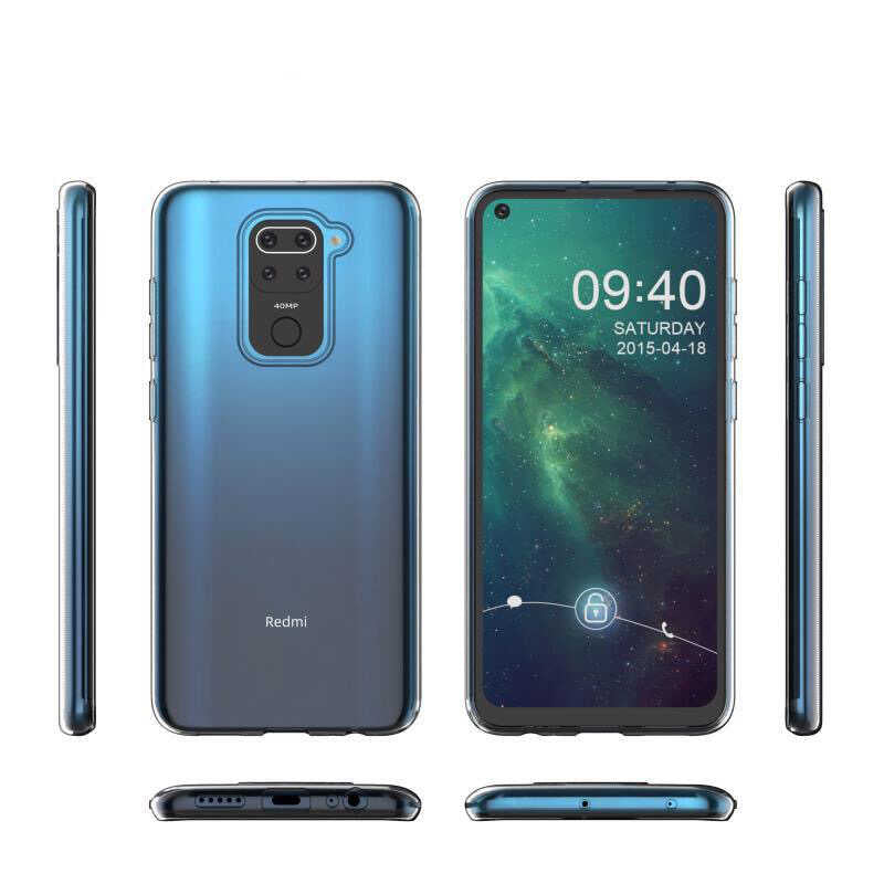 Xiaomi Redmi Note 9 Kılıf Zore Süper Silikon Kapak Renksiz
