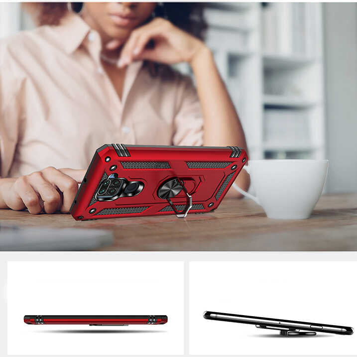 Xiaomi Redmi Note 9 Kılıf Zore Vega Kapak Siyah