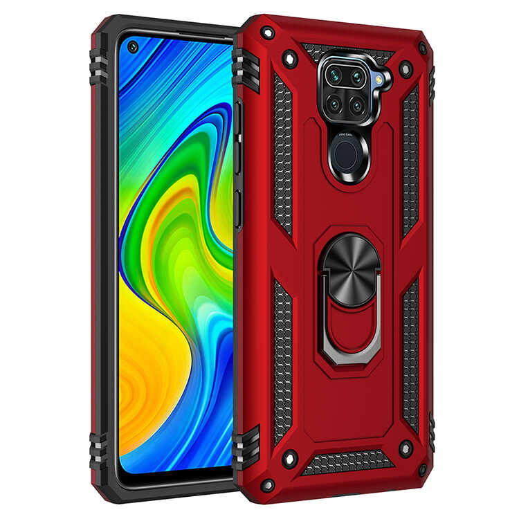 Xiaomi Redmi Note 9 Kılıf Zore Vega Kapak Kırmızı