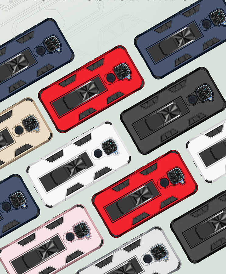 Xiaomi Redmi Note 9 Kılıf Zore Volve Kapak Kırmızı