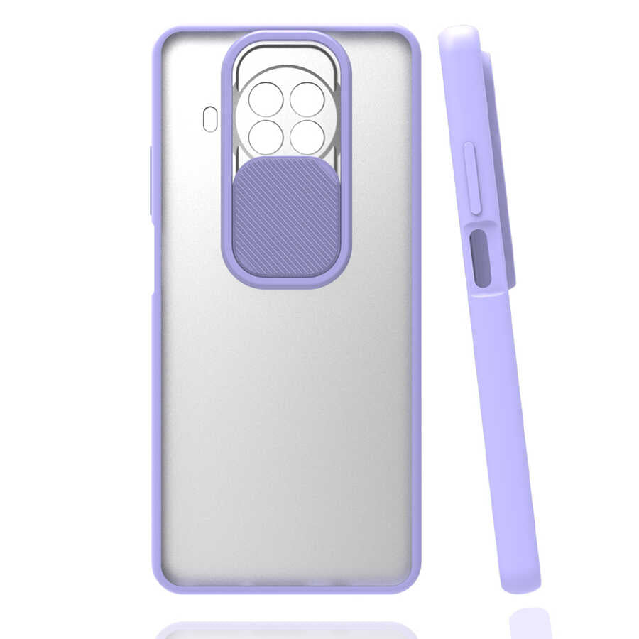 Xiaomi Redmi Note 9 Pro 5G Kılıf Zore Lensi Kapak Lila