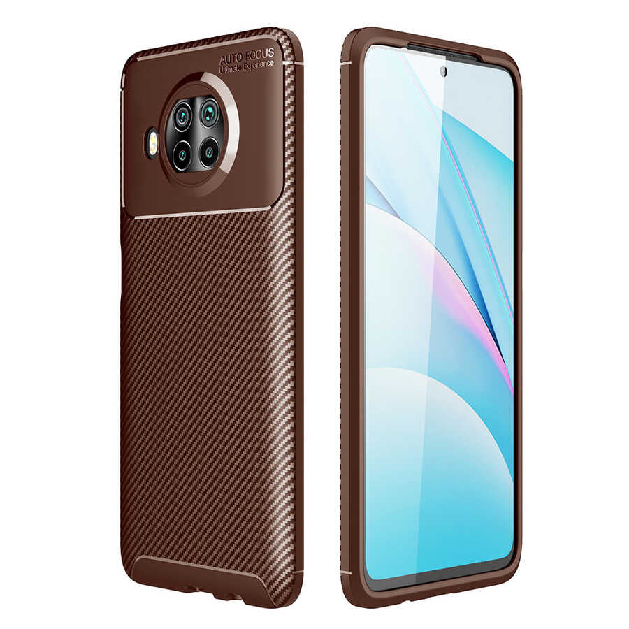 Xiaomi Redmi Note 9 Pro 5G Kılıf Zore Negro Silikon Kapak Kahverengi