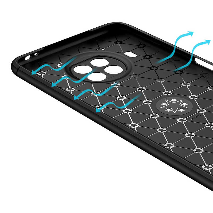 Xiaomi Redmi Note 9 Pro 5G Kılıf Zore Ravel Silikon Kapak Siyah-Mavi