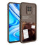 Xiaomi Redmi Note 9 Pro Kılıf Kamera Korumalı Baskılı Arka Yüzey Zore Klas Kapak Koyu Kahve