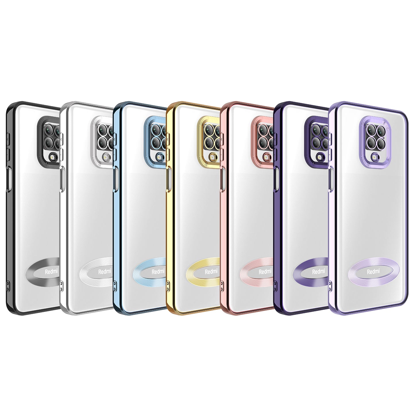 Xiaomi Redmi Note 9 Pro Kılıf Kamera Korumalı Logo Gösteren Zore Omega Kapak Gold