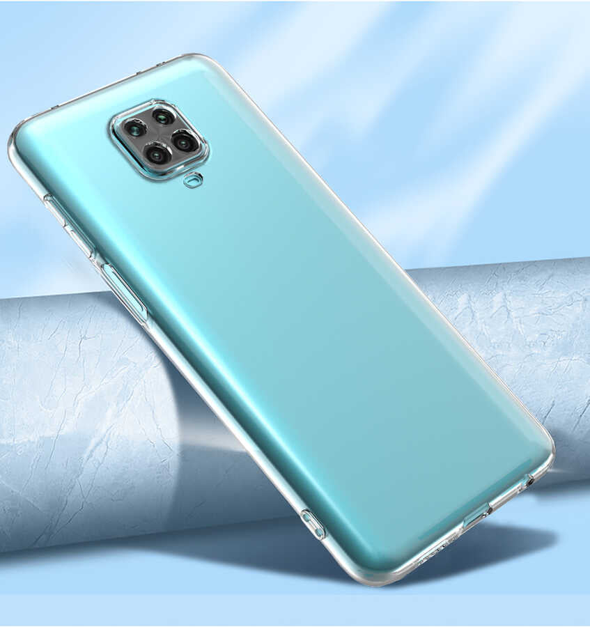 Xiaomi Redmi Note 9 Pro Kılıf Zore Kamera Korumalı Süper Silikon Kapak Renksiz