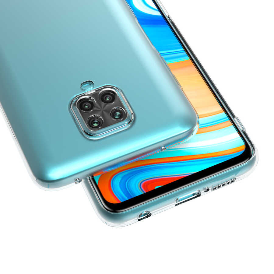 Xiaomi Redmi Note 9 Pro Kılıf Zore Kamera Korumalı Süper Silikon Kapak Renksiz
