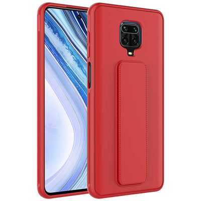 Xiaomi Redmi Note 9 Pro Kılıf Zore Qstand Kapak Kırmızı
