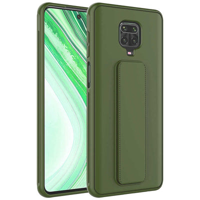 Xiaomi Redmi Note 9 Pro Kılıf Zore Qstand Kapak Koyu Yeşil