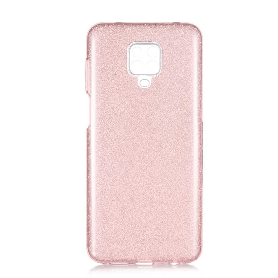 Xiaomi Redmi Note 9 Pro Kılıf Zore Shining Silikon Rose Gold