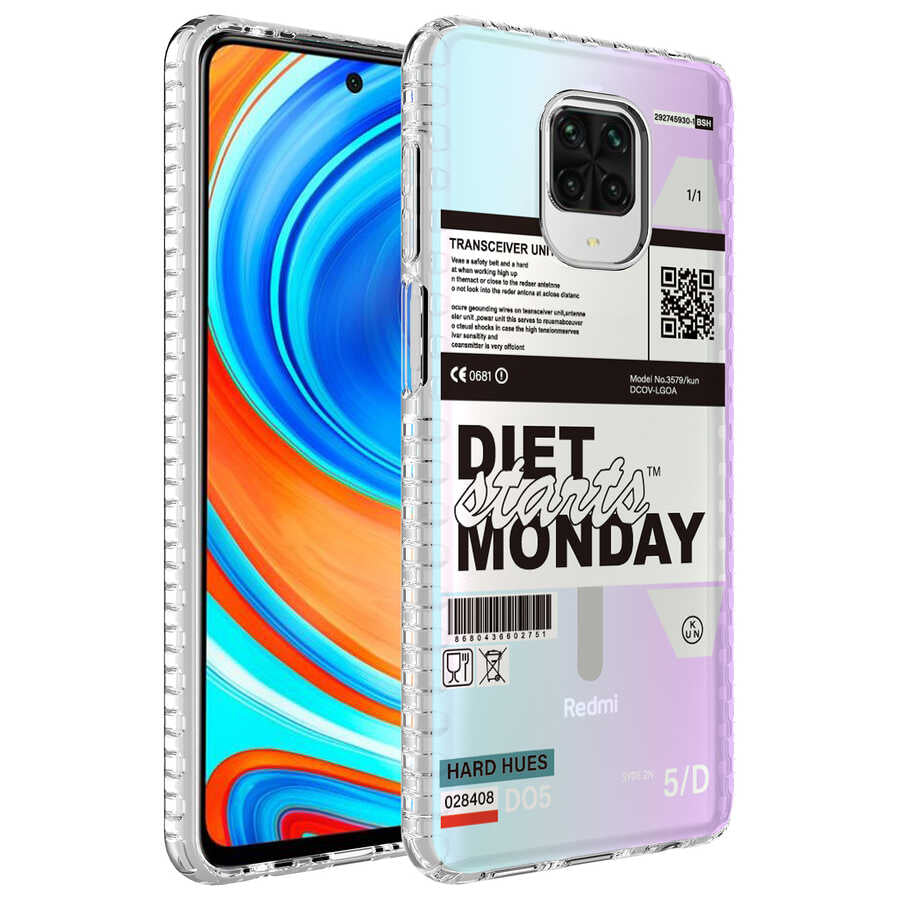 Xiaomi Redmi Note 9S Kılıf Airbag Kenarlı Renkli Desenli Silikon Zore Elegans Kapak