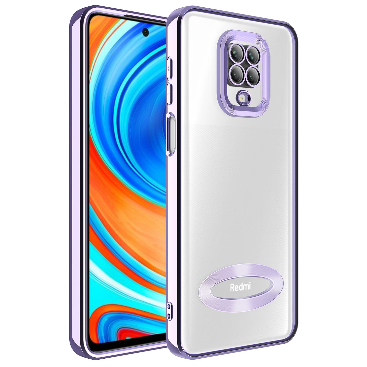 Xiaomi Redmi Note 9S Kılıf Kamera Korumalı Logo Gösteren Zore Omega Kapak Lila