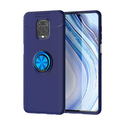Xiaomi Redmi Note 9S Kılıf Zore Ravel Silikon Kapak Siyah-Mavi