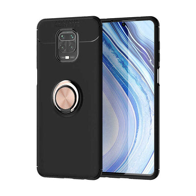 Xiaomi Redmi Note 9S Kılıf Zore Ravel Silikon Kapak Siyah-Rose Gold