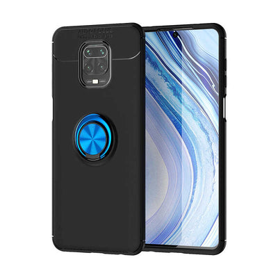 Xiaomi Redmi Note 9S Kılıf Zore Ravel Silikon Kapak Siyah-Mavi