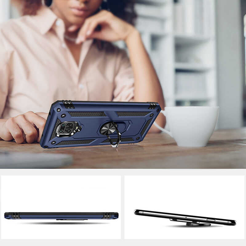 Xiaomi Redmi Note 9S Kılıf Zore Vega Kapak Siyah