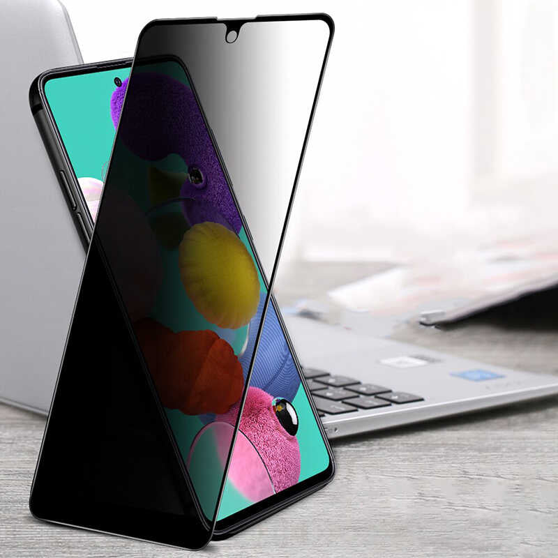 Xiaomi Redmi Note 9S Zore New 5D Privacy Temperli Ekran Koruyucu Siyah