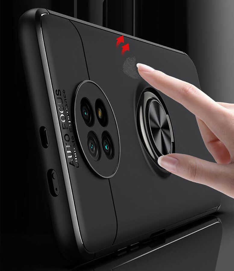 Xiaomi Redmi Note 9T Kılıf Zore Ravel Silikon Kapak Siyah-Kırmızı