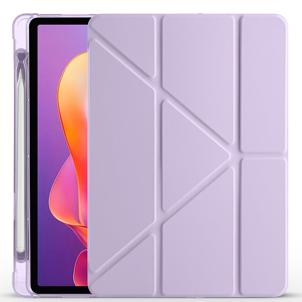 Xiaomi Redmi Pad 2 Kılıf Zore Tri Folding Kalem Bölmeli Standlı Kılıf Mor