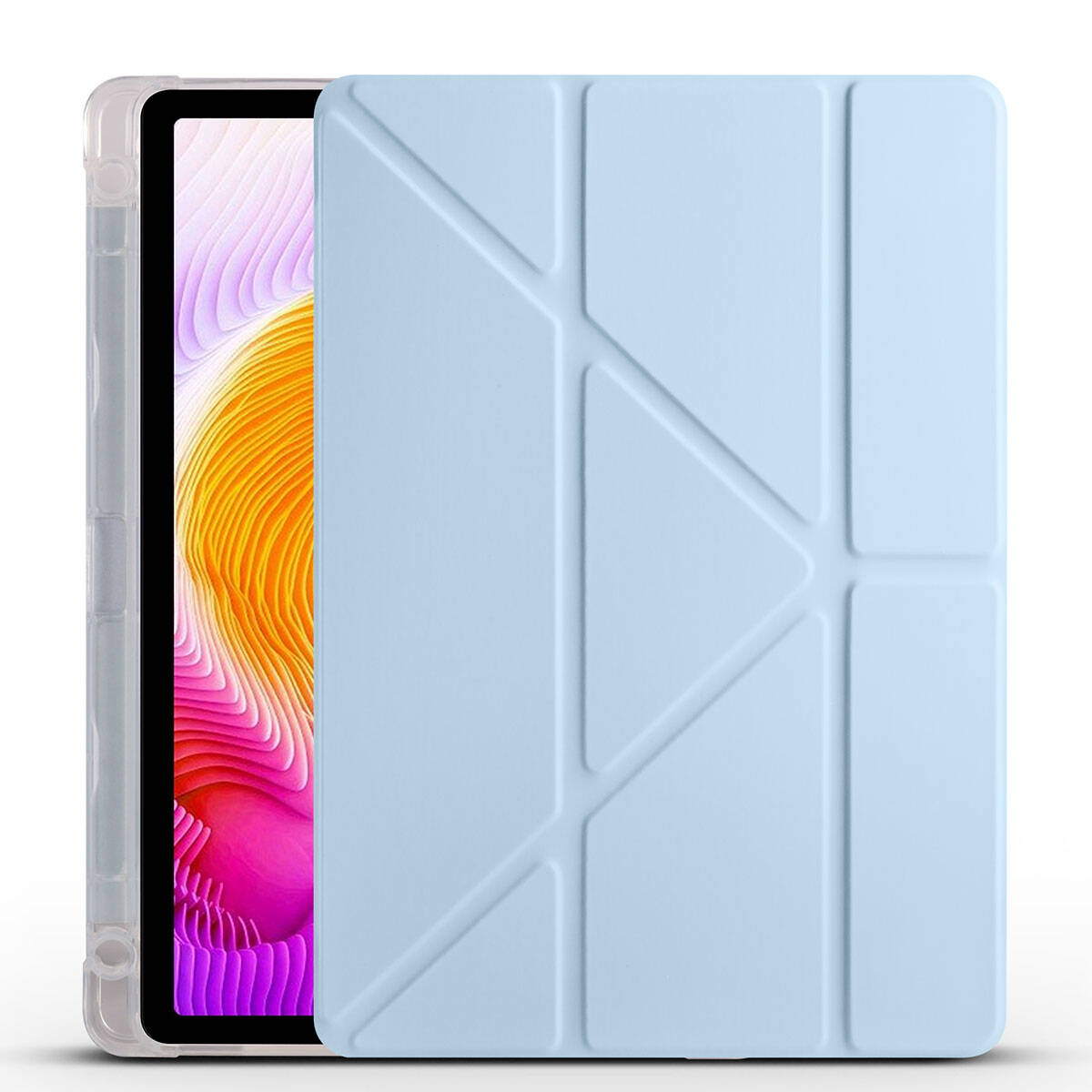 Xiaomi Redmi Pad SE Kılıf Zore Tri Folding Kalem Bölmeli Standlı Kılıf Mor