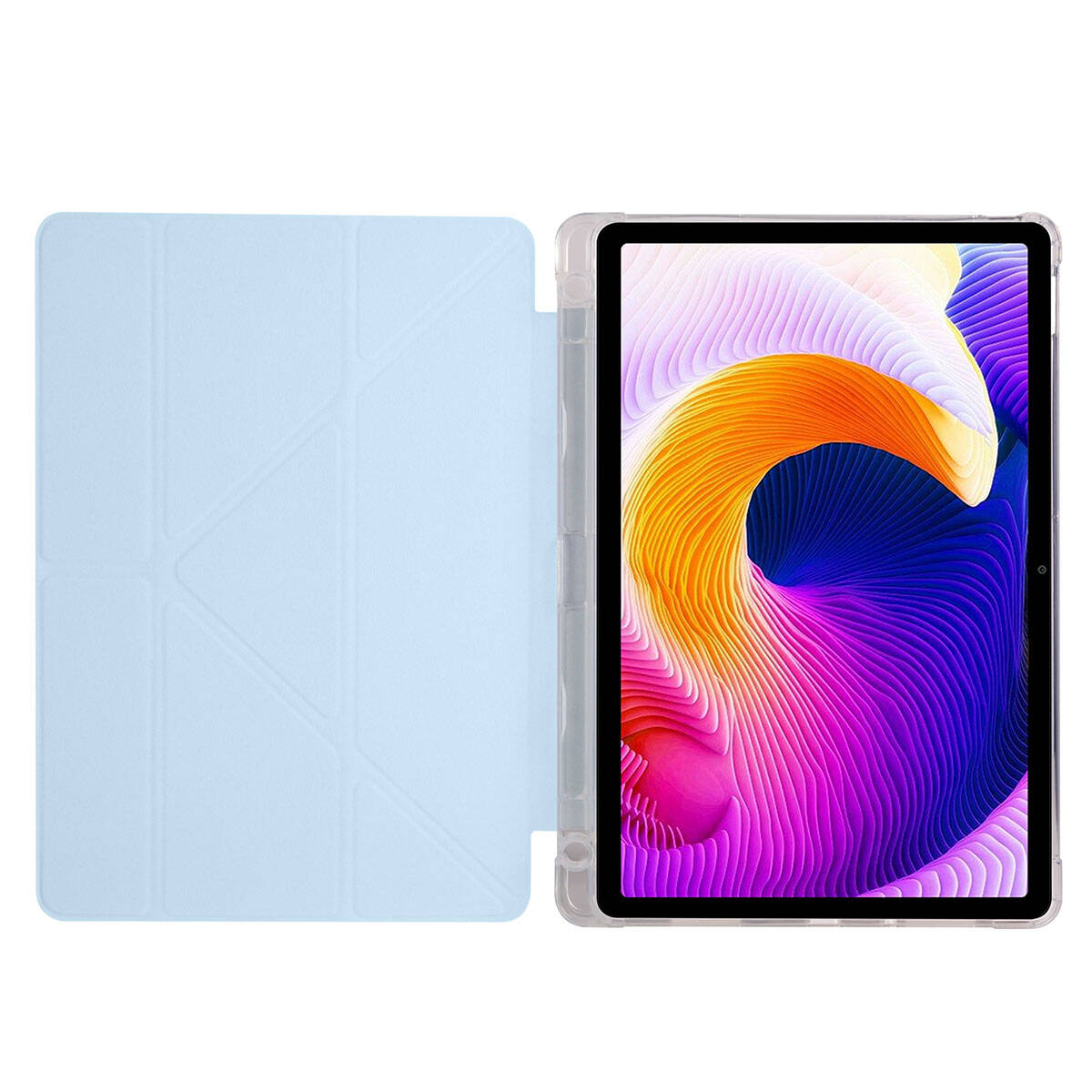 Xiaomi Redmi Pad SE Kılıf Zore Tri Folding Kalem Bölmeli Standlı Kılıf Rose Gold