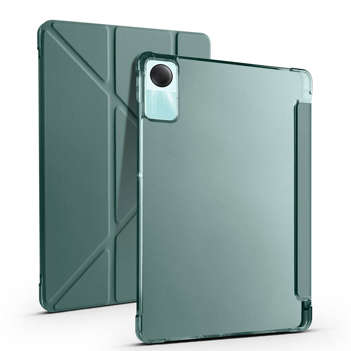 Xiaomi Redmi Pad SE Kılıf Zore Tri Folding Kalem Bölmeli Standlı Kılıf Rose Gold