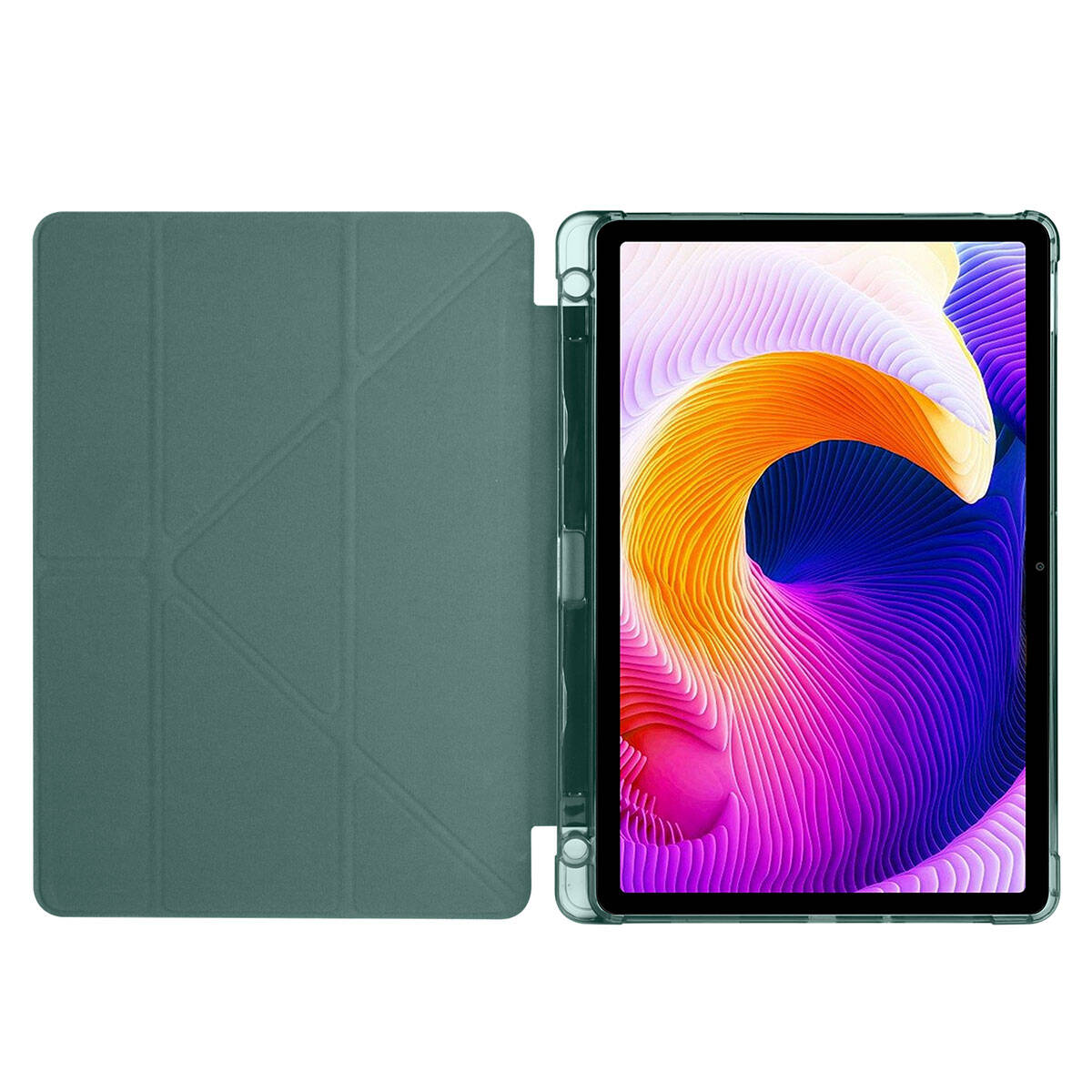 Xiaomi Redmi Pad SE Kılıf Zore Tri Folding Kalem Bölmeli Standlı Kılıf Lacivert