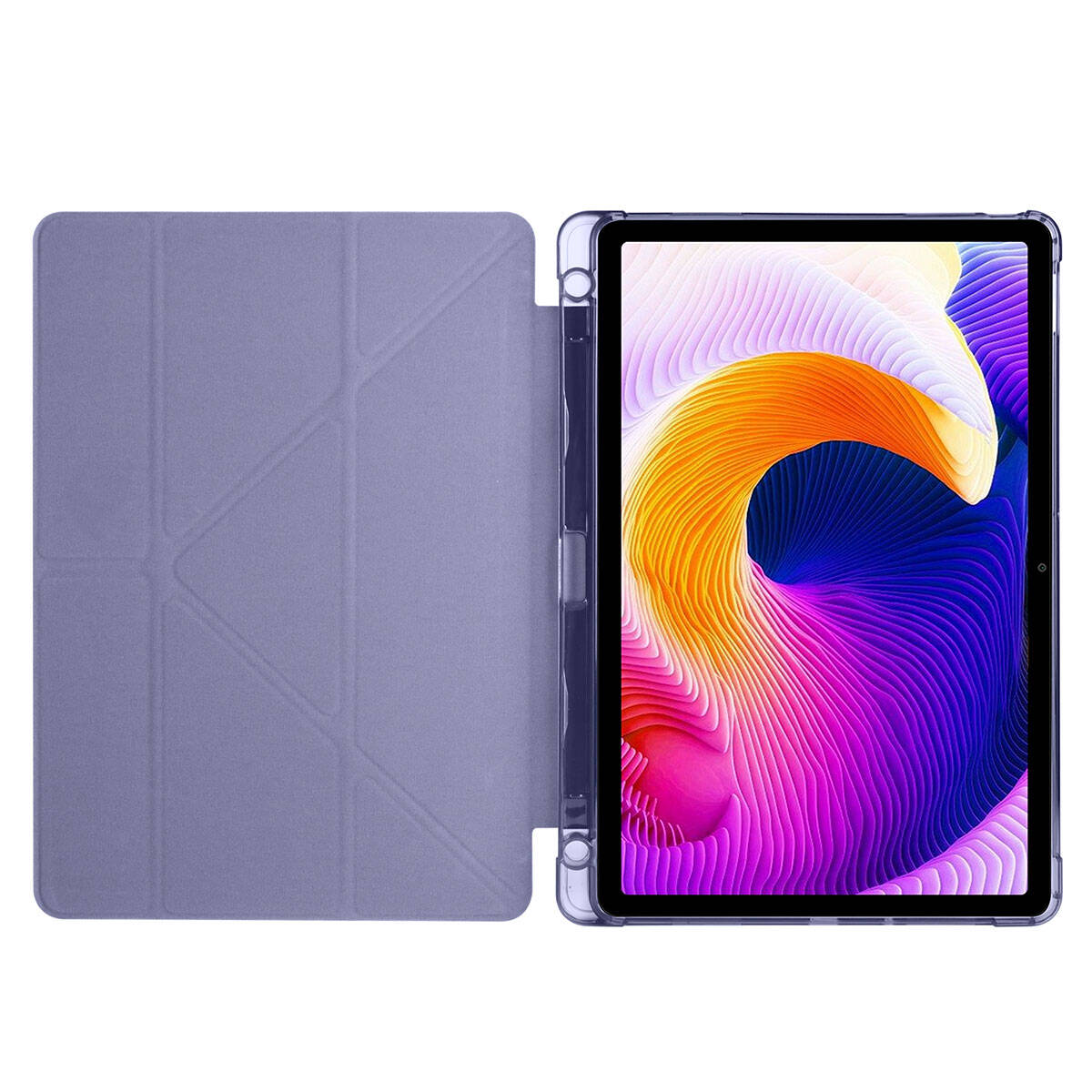 Xiaomi Redmi Pad SE Kılıf Zore Tri Folding Kalem Bölmeli Standlı Kılıf Koyu Yeşil