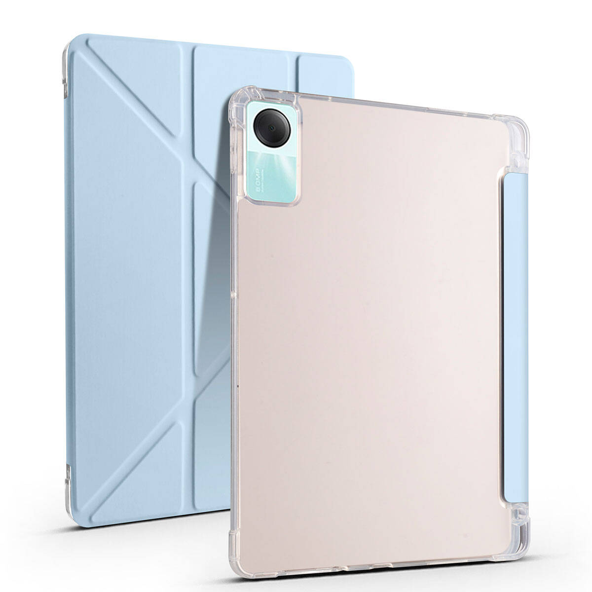 Xiaomi Redmi Pad SE Kılıf Zore Tri Folding Kalem Bölmeli Standlı Kılıf Mor