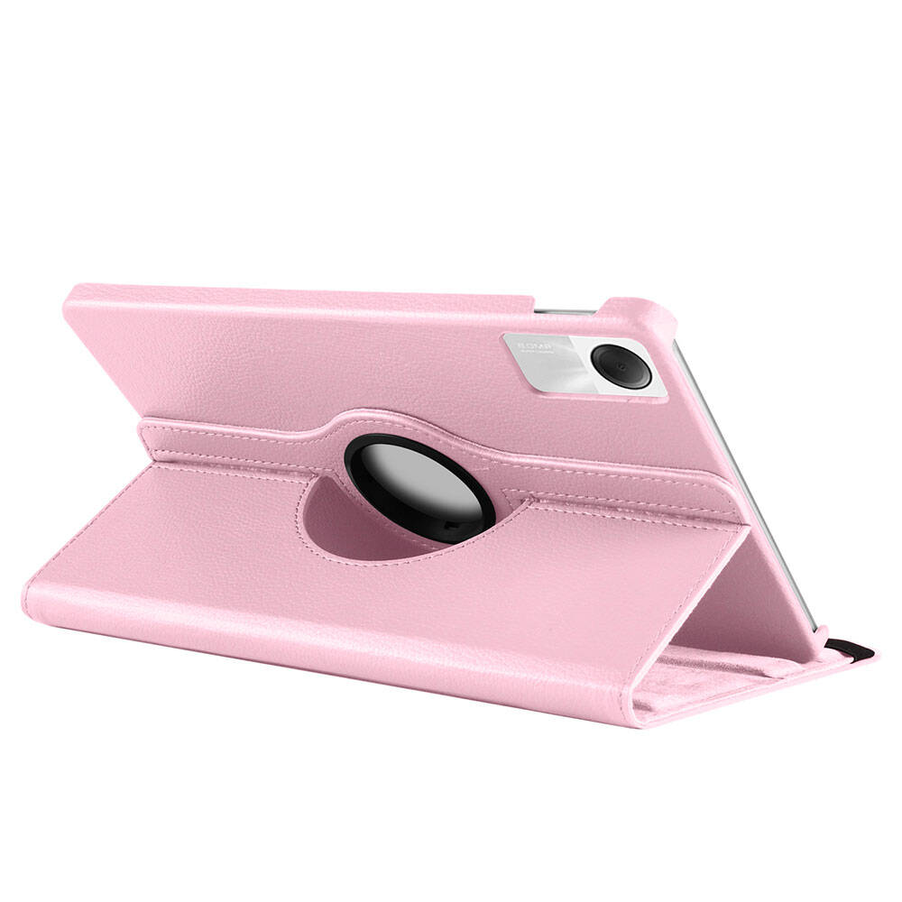 Xiaomi Redmi Pad SE Zore Dönebilen Standlı Kılıf Pembe Koyu