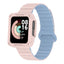 Xiaomi Redmi Watch 1 Silikon Kordon Zore KRD-105 Strap Kayış Pembe-Mavi