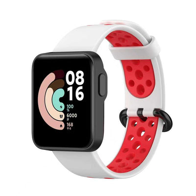 Xiaomi Redmi Watch 2 Lite KRD-02 Silikon Kordon Beyaz-Kırmızı
