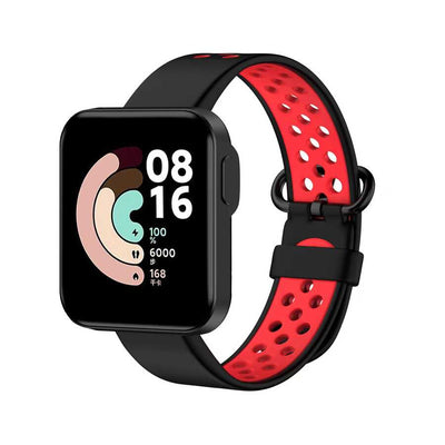 Xiaomi Redmi Watch 2 Lite KRD-02 Silikon Kordon Siyah-Kırmızı