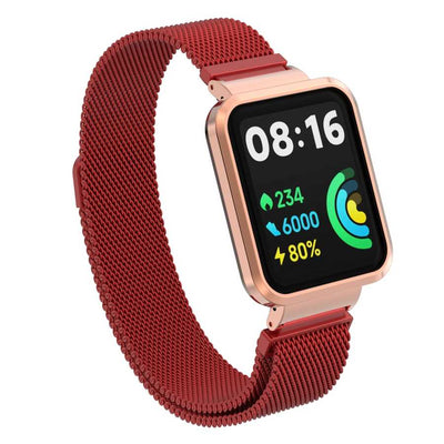 Xiaomi Redmi Watch 2 Lite Zore KRD-58 Metal Kordon Kırmızı