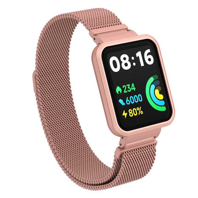 Xiaomi Redmi Watch 2 Lite Zore KRD-58 Metal Kordon Pembe Açık