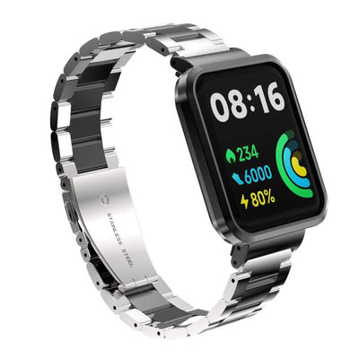 Xiaomi Redmi Watch 2 Lite Zore KRD-60 Metal Kordon Gümüş-Siyah