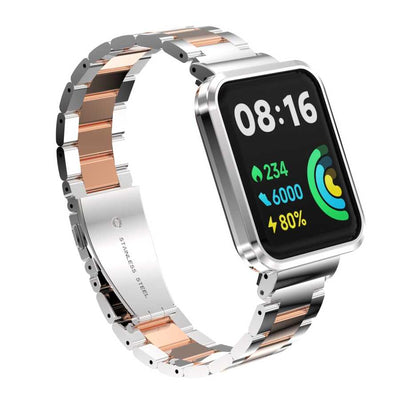 Xiaomi Redmi Watch 2 Lite Zore KRD-60 Metal Kordon Gümüş-Rosegold