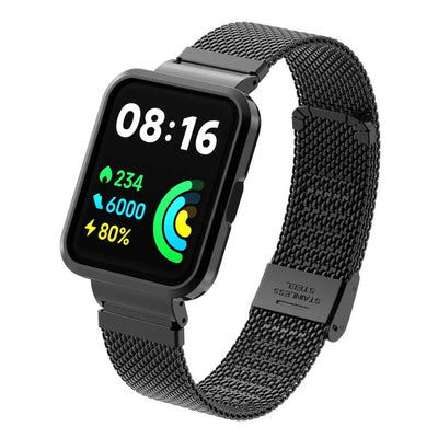 Xiaomi Redmi Watch 2 Lite Zore KRD-66 Metal Kordon Siyah