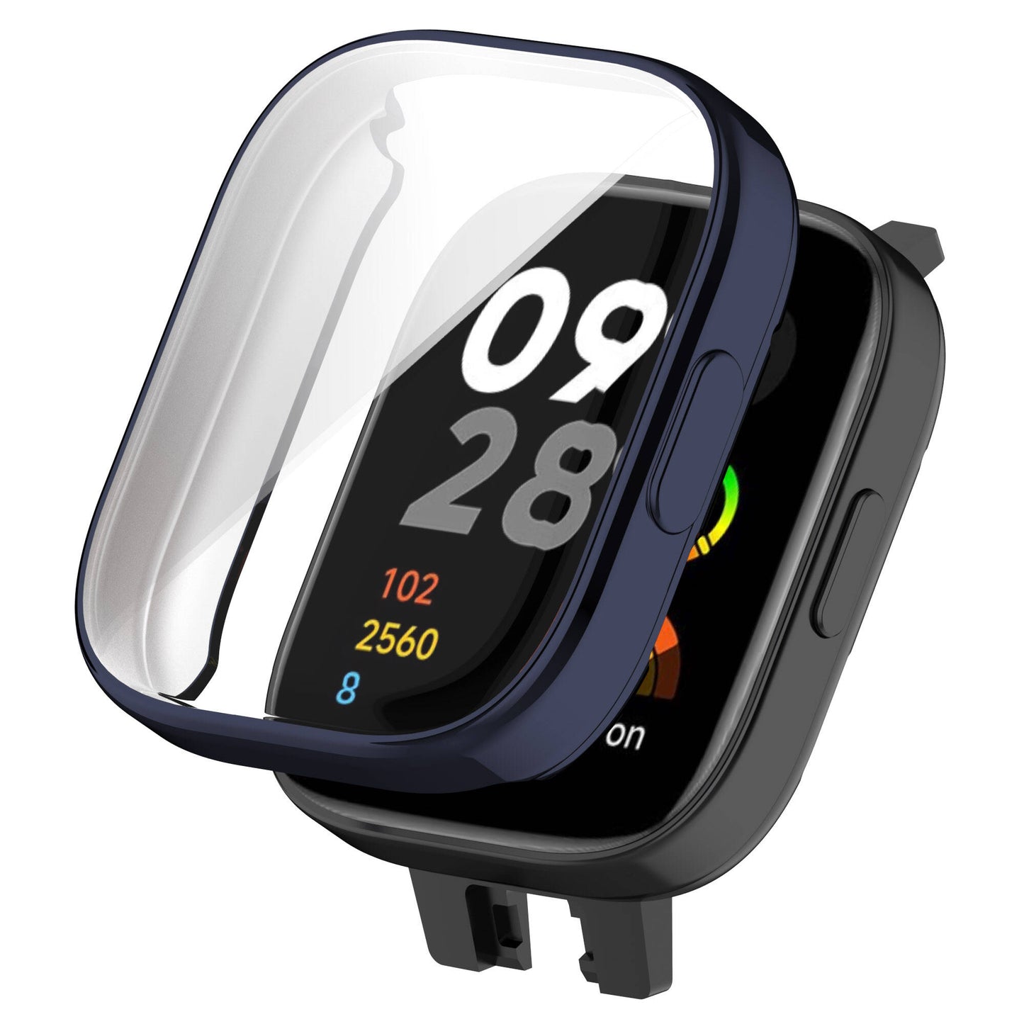 Xiaomi Redmi Watch 3 360 Derece Korumalı Kasa ve Ekran Koruyucu Zore Watch Gard 30 Lacivert