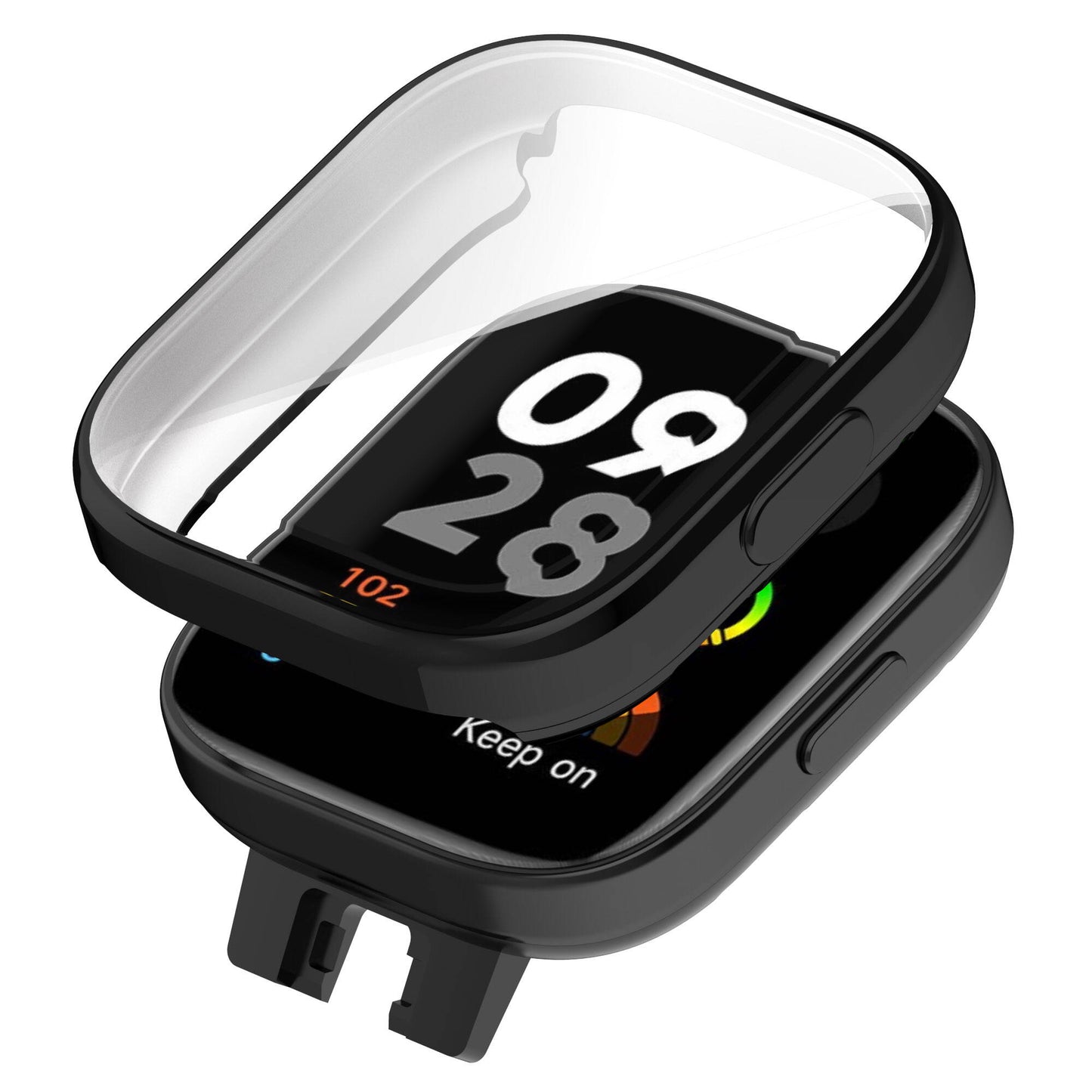 Xiaomi Redmi Watch 3 360 Derece Korumalı Kasa ve Ekran Koruyucu Zore Watch Gard 30 Siyah