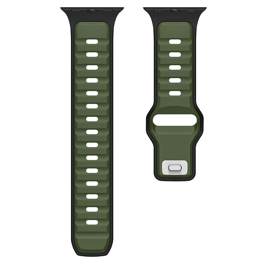 Xiaomi Redmi Watch 5 Active Zore KRD-135 22mm Silikon Kordon Strap Kayış Koyu Yeşil-Siyah