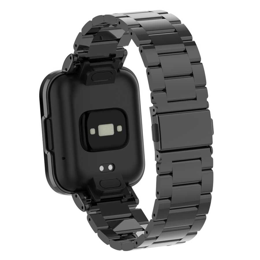 Xiaomi Redmi Watch (Mi Watch Lite) Zore KRD-60 Metal Kordon Siyah